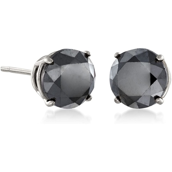 10k 2 Carat Black Diamond Moissanite Earrings - Picture 3 of 14